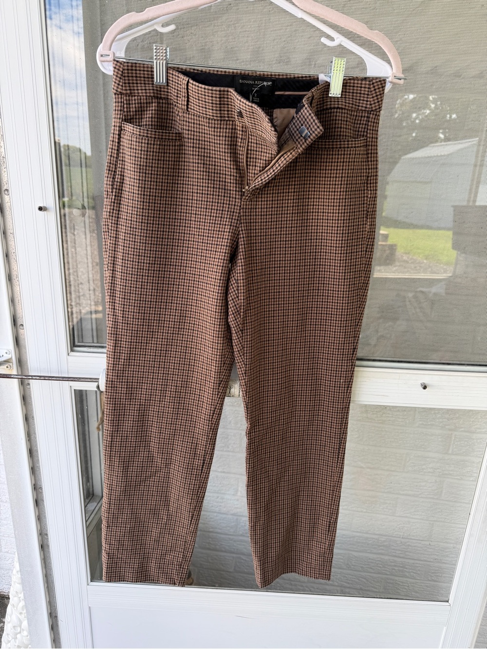 Brown checkered dress Pants